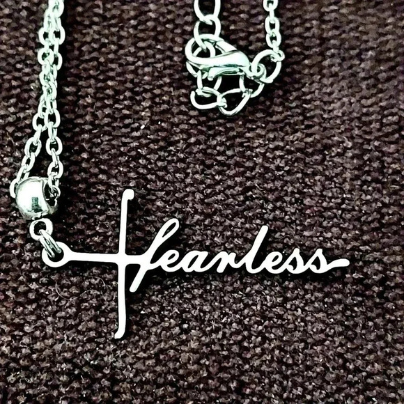 Fearless God Lord Cross Stainless Steel Necklace - Picture 1 of 2